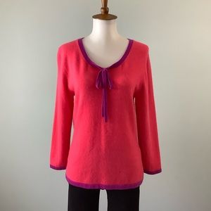 Lands' End Berry Pink Cashmere Sweater Size S